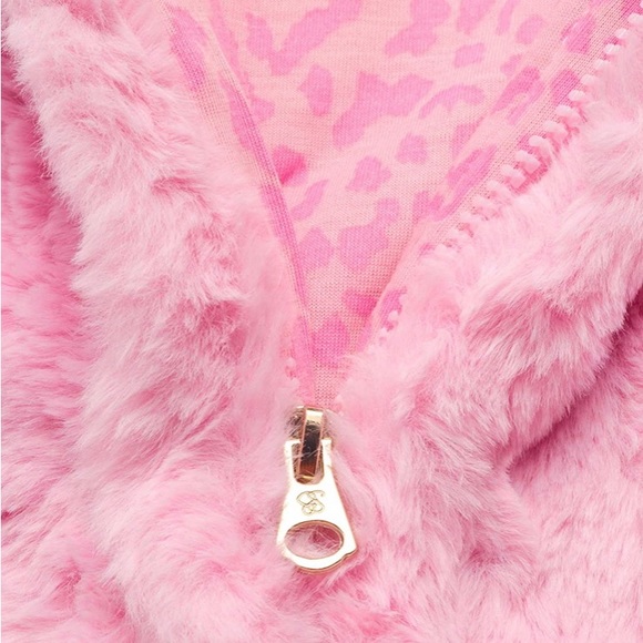 Jessica Simpson Baby Girls Warm and Fluffy Faux Fur Pram with Character Hood. - Picture 3 of 11